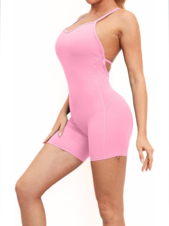 Pants - Bodysuit Onesie Seamless Spaghetti Straps Padded Bra Jumsuit Activeware L/XL NWT